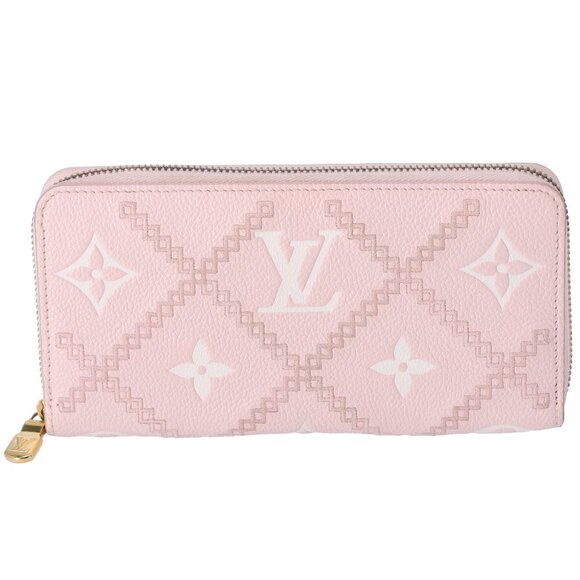 Louis Vuitton Zippy Wallet Monogram Empreinte Broderie M81138 Pink - Picture 1 of 7